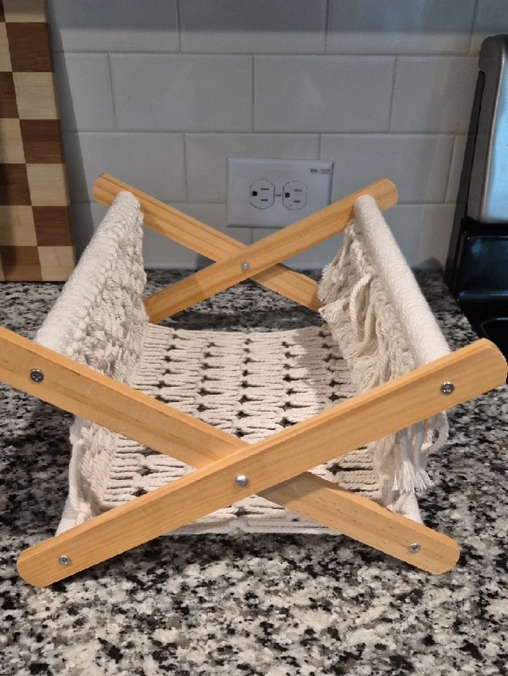 Macramé Record Holder in Natural Cream